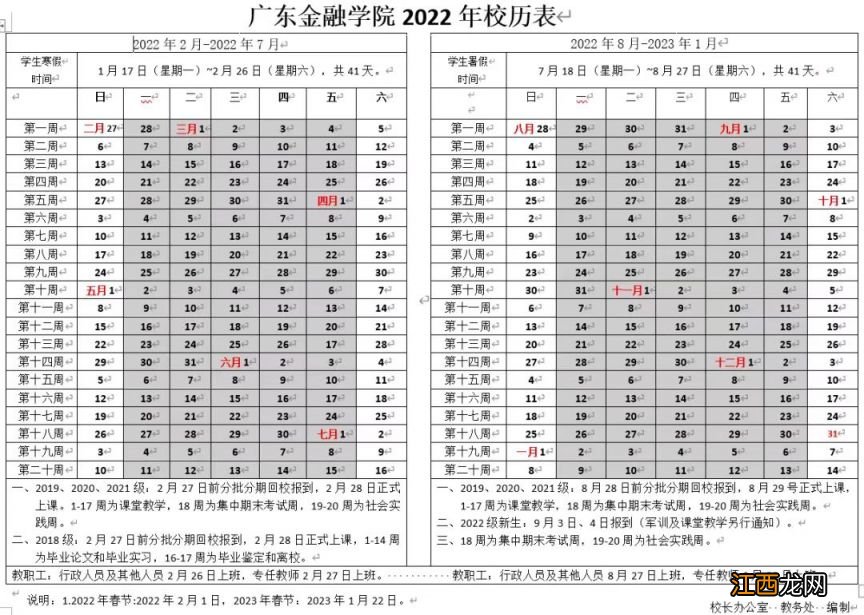 2023广东金融学院寒假开学时间 广东金融学院2021开学时间