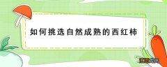 怎样挑选自然熟的西红柿 如何挑选自然成熟的西红柿