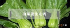 油菜能生吃吗 油菜可以直接生吃吗