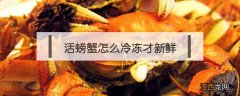 活螃蟹怎样冷冻 活螃蟹怎么冷冻才新鲜