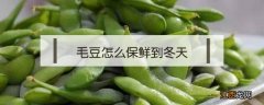 毛豆子怎么保存到冬天最新鲜 毛豆怎么保鲜到冬天