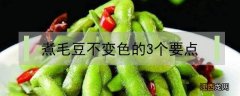 煮毛豆不变色的3个要点 煮毛豆不变颜色