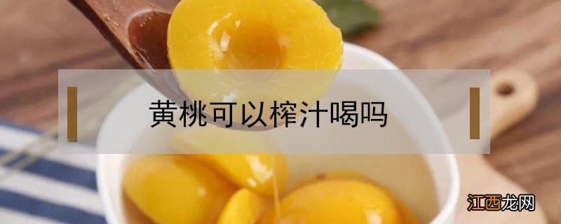 黄桃可以榨汁喝吗 黄桃可以榨果汁喝吗