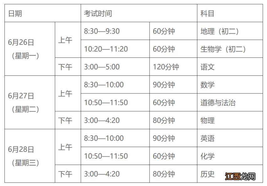 汕头市中考时间表 2023汕头中考考试时间科目安排表