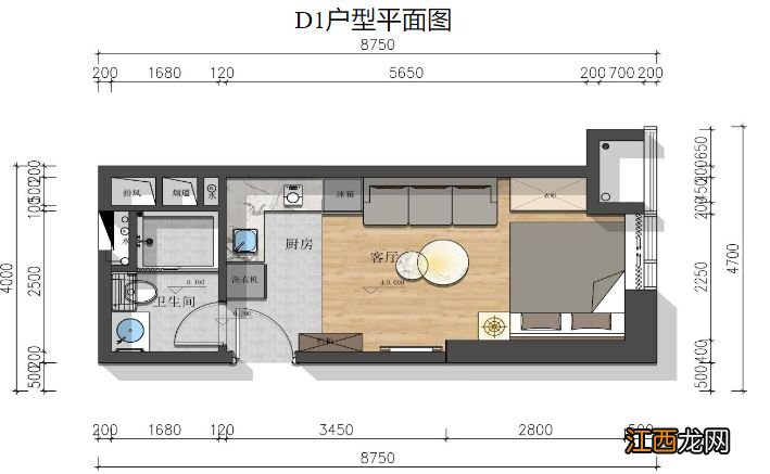 昆明滇池明珠广场二期保障房D4户型图一览