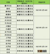 时间+地点 2023年顺德乐从镇各村居鼻咽癌筛查安排