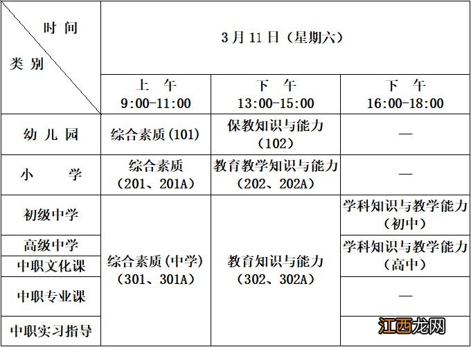 2023杭州上半年中小学教师资格笔试考试安排一览