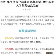 第三次 2023年义乌市公办小学、初中新生入学预警