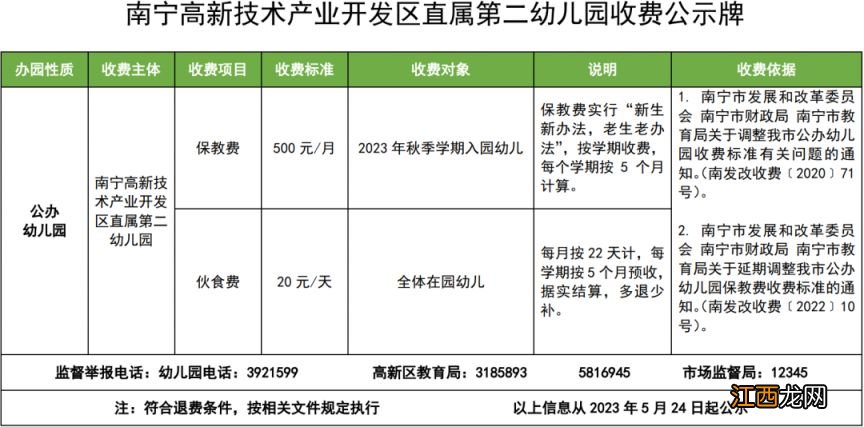 对象+流程+材料 2023年南宁高新区直属第二幼儿园招生简章