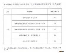 呼和浩特回民区2023小升初二次统筹网报志愿招生计划