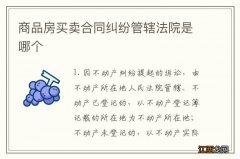 商品房买卖合同纠纷管辖法院是哪个