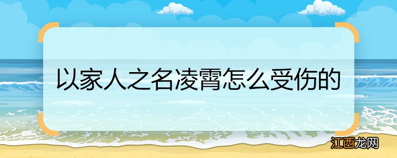 以家人之名凌霄怎么受伤的 以家人之名凌霄受伤的原因