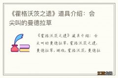 《霍格沃茨之遗》道具介绍：会尖叫的曼德拉草