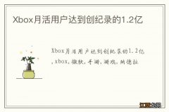 Xbox月活用户达到创纪录的1.2亿