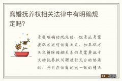 离婚抚养权相关法律中有明确规定吗？