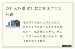 吃什么补铁 这几款菜肴适合宝宝补铁