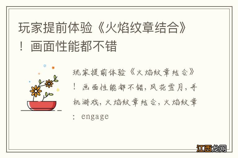 玩家提前体验《火焰纹章结合》!画面性能都不错