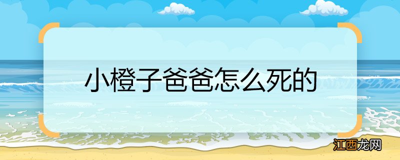 小橙子爸爸怎么死的 小橙子爸爸死的原因