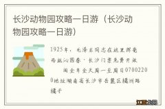 长沙动物园攻略一日游 长沙动物园攻略一日游