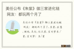 美任公布《朱紫》御三家进化链 网友：都玩两个月了