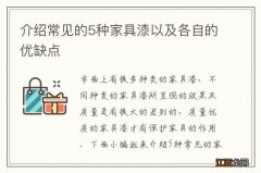 介绍常见的5种家具漆以及各自的优缺点