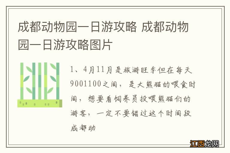 成都动物园一日游攻略 成都动物园一日游攻略图片