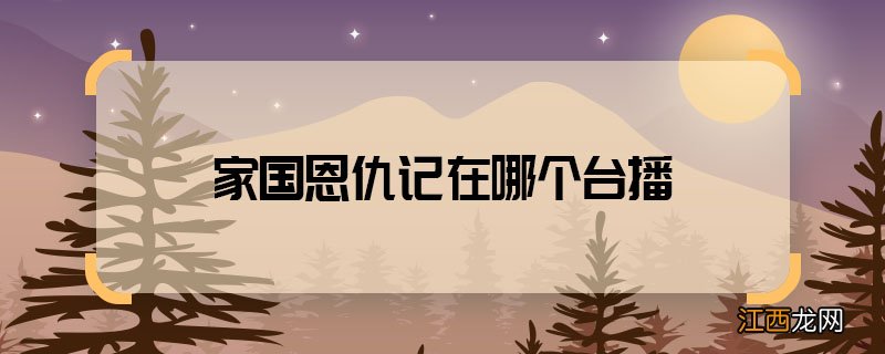 家国恩仇记在哪个台播 家国恩仇记在哪里播出