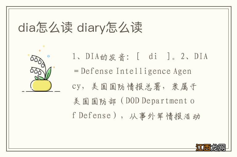 dia怎么读 diary怎么读