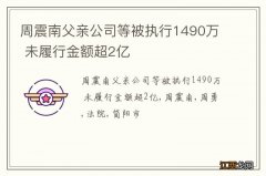 周震南父亲公司等被执行1490万 未履行金额超2亿