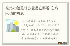 吃鸡kd值是什么意思在哪看 吃鸡kd值的意思