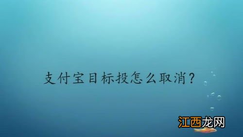 支付宝目标投怎么取消