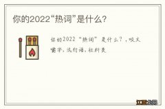 你的2022“热词”是什么？