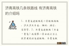 济青高铁几条铁路线 有济青高铁的介绍吗