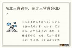 东北三省省会，东北三省省会GDP