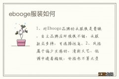 ebooge服装如何