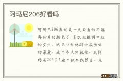 阿玛尼206好看吗