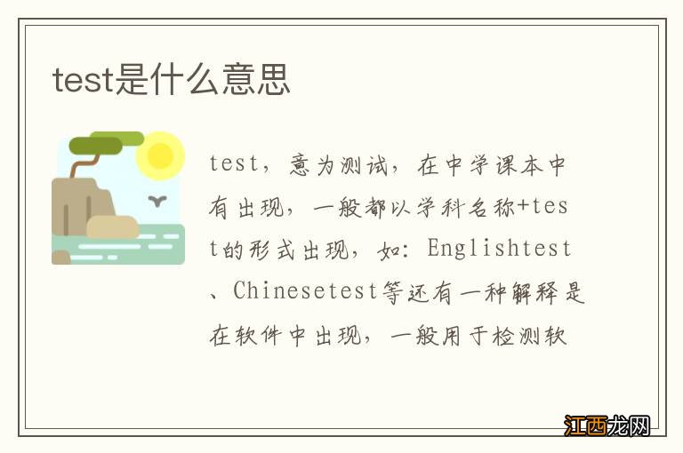 test是什么意思