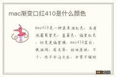 mac渐变口红410是什么颜色