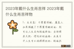 2023年戴什么生肖吉祥 2023年戴什么生肖吉祥物