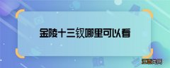 金陵十三钗哪里可以看 金陵十三钗在哪个台播出