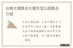 云南大理景点大理天宝公园景点介绍