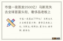 市值一夜蒸发2500亿！马斯克失去全球首富头衔，奢侈品老板上位