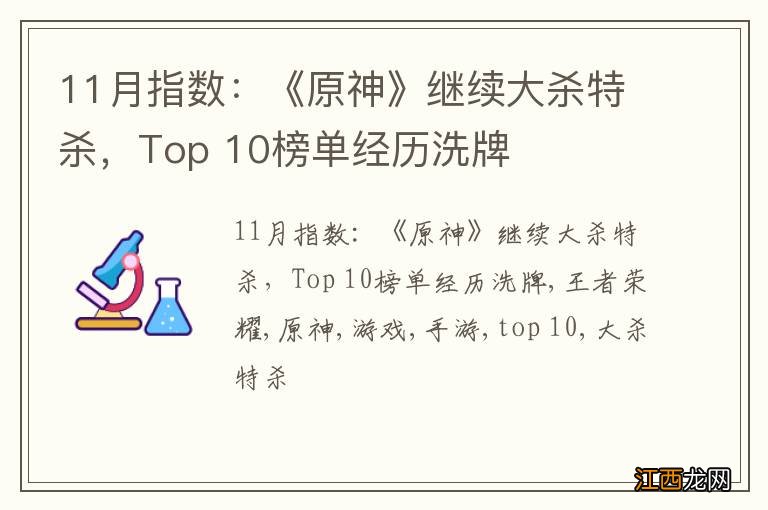 11月指数：《原神》继续大杀特杀，Top 10榜单经历洗牌