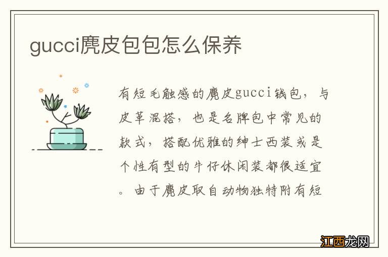 gucci麂皮包包怎么保养