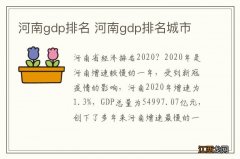 河南gdp排名 河南gdp排名城市