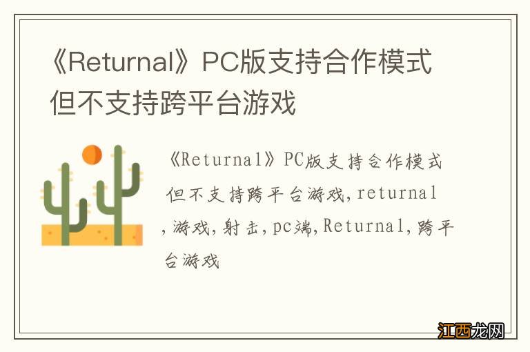 《Returnal》PC版支持合作模式 但不支持跨平台游戏