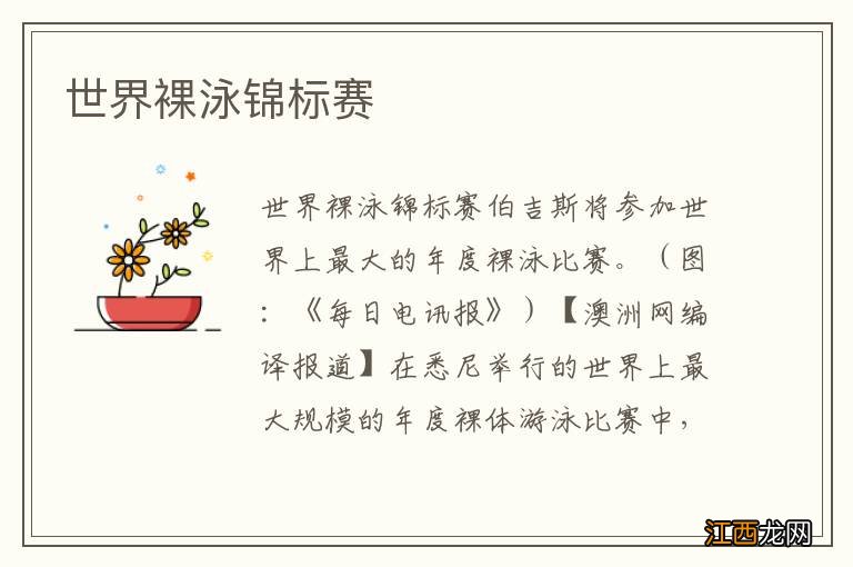 世界裸泳锦标赛