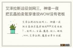 艾泽拉斯远征剑网三，神壕一夜把玄晶拍卖氪穿谁说WOW没有老板？