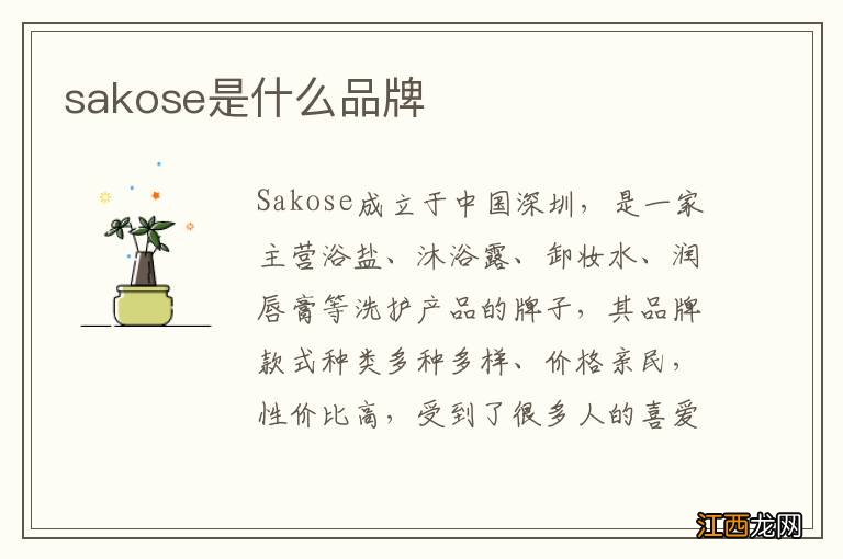 sakose是什么品牌