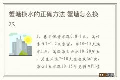 蟹塘换水的正确方法 蟹塘怎么换水